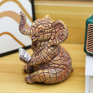 Figurines décoratives Witt en résine peintes à la main, éléphant lisant un livre, pour la maison et le jardin - Product Image 2