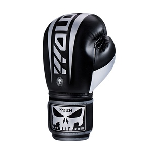 Guantes de <span class=keywords><strong>Boxeo</strong></span> Wolon Blancos y Negros para Entrenamiento y Combate, Modelo Rival, Material PU Personalizado, Cierre de Velcro, Combo de 3 Piezas - Product Image 1