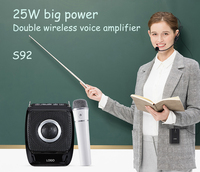 ZOWEETEK Amplificateur vocal portable mini avec microphone-casque filaire et haut-parleur pour enseignants, 25W, rechargeable, batterie lithium 7.4V 2600mAh