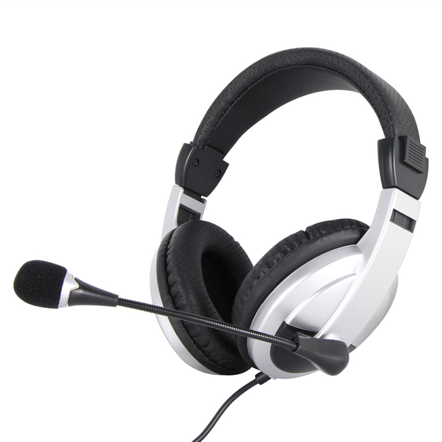 3.5mm Wired Headphone Gaming Headset with Microphone for Call Center Computer