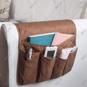 Sac de rangement suspendu pour accoudoir de canapé, 35x13 pouces, organisateur multi-poches en polyester pour télécommande et articles quotidiens dans le salon - Product Image 1