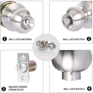 Núm khóa lockset và xi lanh đơn chốt cửa kết hợp SET SATIN nickel bên ngoài khóa cửa bộ - Product Image 4