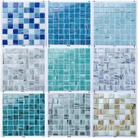 Carreaux de mosaïque en verre 300x300mm, épaisseur 4mm, autocollants muraux brillants, décorations murales intérieures, salon, salle de bain