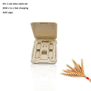 Gadgets technologiques de voyage écologiques Téléphone portable 60W Charge rapide Type C Micro câble de charge ensemble Câble de données USB - Product Image 1