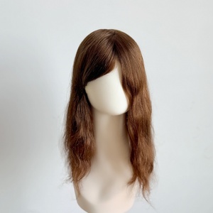 Peluca y Tupé de Cabello Humano Mongol para Mujer, para Cabello Fino, Ondulado Natural, Base Mono y PU, Color Natural - Product Image 2