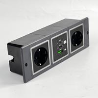 PC Panel EU/UK/US Plugs Sockets Desk 2 AC Receptacle and 3 USB Ports in Drawer Outlets PD20W/65W Encastré Power Strip Socket