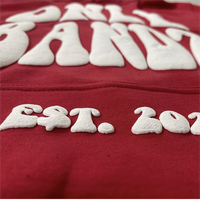 Sweat à capuche surdimensionné sans cordon avec logo personnalisé, imprimé graphique, effet 3D, 450 GSM, 100% coton