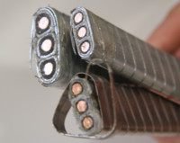 Huatong 5KV 3x1awg 3x2awg 3x4awg plat électrique pompe Submersible câble champ pétrolifère ESP câble