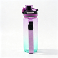 Bouteille d'eau en plastique dégradé de 800 ml, sans BPA, anti-fuite, portable, réutilisable, pour le sport et l'usage quotidien