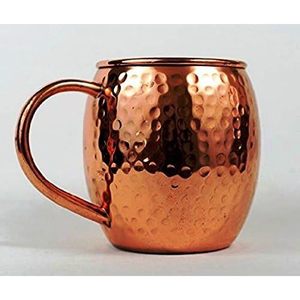 <b>Set</b> of 2 Hammered Copper 16 oz Barrel <b>Mugs</b> with Straws CGP Ins Style for Moscow Mules 22 oz Capacity for Promotional Gifts - Product Image 2