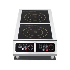 Dessus de table étanche 3000W Double brûleur plat commercial hot pot induction wok cuisinière pour cuisine et hôtel