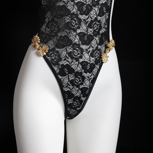 Combinaison Cheongsam classique en dentelle transparente, sexy et ajourée, lingerie pour femmes - Product Image 2
