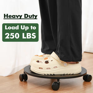 Heavy Duty Iron Plant Caddy with Wheels Rolling Plant Stand & <b>Dolly</b> Garden Use Drainage Holes - Product Image 3