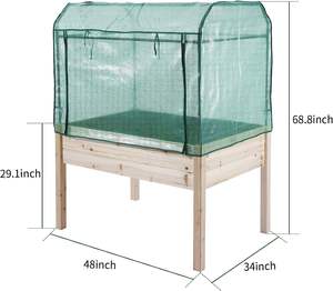 Lit de jardin surélevé avec pieds et couvercle d'écran Boîtes de jardin surélevées pour couverture de serre de jardinage protégée Capacité de 330lb - Product Image 6