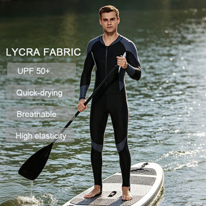 Maillot de bain une pièce pour homme UPF50+ avec fermeture éclair avant, séchage rapide, respirant, haute élasticité, résistant à l'eau salée - Product Image 1
