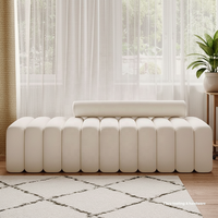 Banc de rangement carré en tissu de style nordique, tendance et artistique, pour entrée, tabouret à chaussures créatif, banc de bout de lit, usage domestique