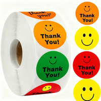 Autocollants circulaires personnalisés, vinyle adhésif imprimé, étiquettes imperméables, merci, cadeau, emballage alimentaire, étiquetage