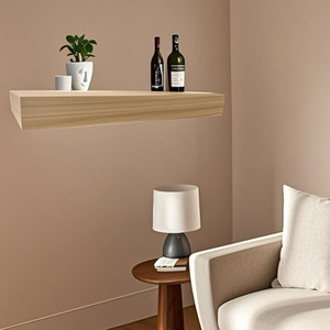 סלון עץ-פתרון אחסון רכוב קיר מדף צף כפרי עם תא סודי נסתר - Product Image 5