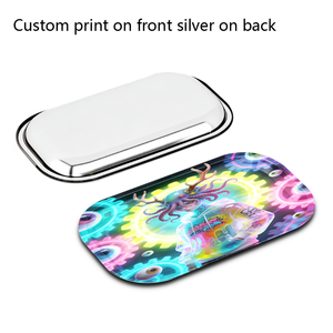 Vassoio Rettangolare in Metallo Personalizzato con Logo, Stile Classico Semplice, 270x160x25mm, per Fumatori, Vendita all'Ingrosso - Product Image 3