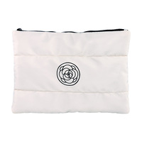 Pochette de voyage matelassée légère et imperméable avec fermeture éclair et logo personnalisé, grande capacité, pour maquillage et cosmétiques