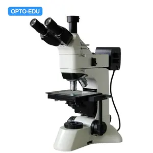 OPTO-EDU a13.0208 microscópio metálico profissional trinocular, metálico