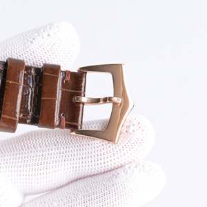 Reloj 5196 con Diseño de Anillo Plateado Simple, Esfera Dorada Rosa, Correa de Piel de Cocodrilo, Sistema de Segundero Independiente - Product Image 6