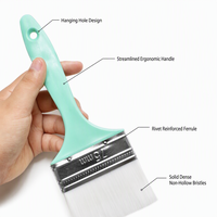 Outil de brossage de laine sans effort, tête en laine monobloc, manche en plastique, pinceau de peinture à finition lisse de 2 à 5 pouces