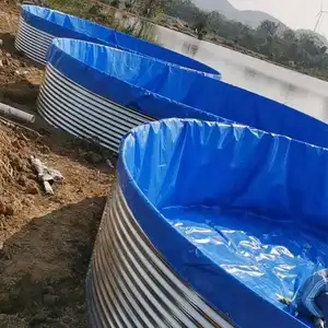 Galvanized Steel Plate Fish Pond With Waterproof Tarpaulin Liner Fish Pond