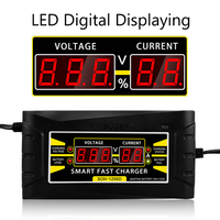 Pantalla en tiempo Real de voltaje y corriente, carga rápida inteligente, 12V/6A, cargador de batería de plomo-ácido