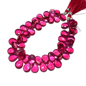Faceted Oval Briolette Beads Pink Tourmaline Quartz Luxury Handmade Polished <b>Creative</b> Cultural Collectible Artifacts Home Decor - Product Image 1