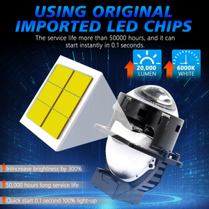 Kit de phares de rechange universel 130W 12V 12000 Lumens, double lentille laser blanche 3 pouces Bi-LED Plus Laser - Product Image 4