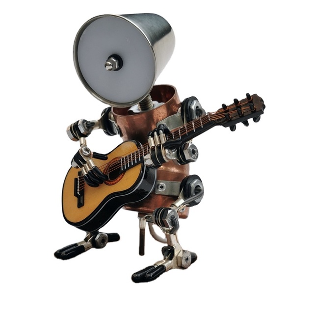 D861 Unique Handmade Robot LED Metal Adjustable Bedside Table Lamp Home Decoration Lamp Handmade Robot Decoration Musical Instru