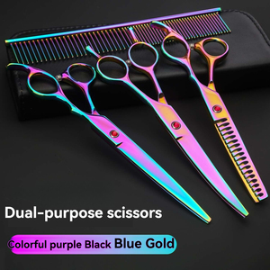 Tijeras de Entresacar Curvas Profesionales para Peluquería Canina, Acero Inoxidable Japonés 440C, Herramientas para Recortar el Pelo de Mascotas, <span class=keywords><strong>Venta</strong></span> al por Mayor de Fábrica - Product Image 4