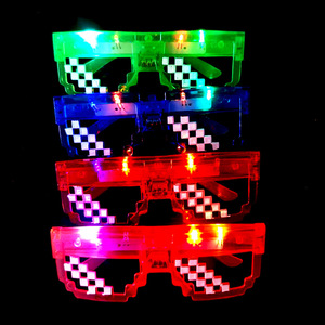 Lunettes LED de fête, mosaïque de pixels, lunettes lumineuses à <span class=keywords><strong>obturateur</strong></span>, Deal With It, pour Rave, Bar, Boîte de nuit, articles de fête, jouet lumineux - Product Image 1