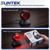 Lecteur de codes-barres de bureau en plastique SUNTEK 1D/2D/QR USB mains libres 3 modules, lecteur automatique de codes pour TPV PC en stock