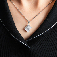 Collar con colgante de Cruz DE LA Santa Biblia de Plata de Ley 925 para hombre y mujer, tipo de libro, grabado, oración del Señor, letras en inglés