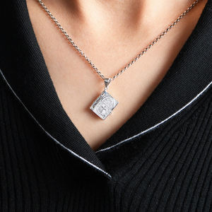 925 in argento Sterling sacra bibbia croce collana pendente per uomo e donna tipo di libro intaglio inciso preghiera del signore lettere inglesi - Product Image 6
