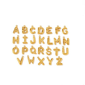 Colgante de acero inoxidable con forma de globo con 26 letras del alfabeto para la elaboración de collares, de Yunnique - Product Image 5