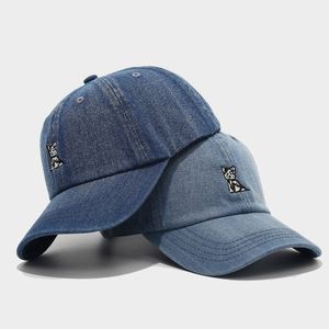 Gorras de Béisbol de Mezclilla Lavada de Moda de Verano para Hombres y Mujeres, Gorra Deportiva con Bordado de Cachorro de Dibujos Animados Retro Personalizada - Product Image 2