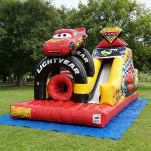 Castillo Inflable Comercial con Tobogán, Diseño de Autos, de PVC, para Fiestas Infantiles - Product Image 1