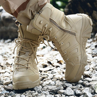 Cuir kaki noir personnalisé escalade entraînement en plein air sport imperméable antidérapant confort bottes tactiques pour unisexe