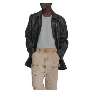 Chaqueta Bomber de Cuero Vacuno Negro Intenso Hecha a Mano para Hombre, Cuello Camisero, Premium, Casual, Invierno, Transpirable, Personalizable - Product Image 5