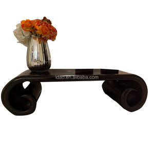 <span class=keywords><strong>Tavolino</strong></span> da Caffè Moderno Nordico in Legno Massello <span class=keywords><strong>Giallo</strong></span> con Lungo Mobile TV Centrale, Arredamento per Soggiorno in Appartamento, Materiale Metallico - Product Image 4