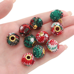 <b>Christmas</b> Fabric Ball Pendant Round Hanging DIY Jewelry Accessories For Ornaments - Product Image 3