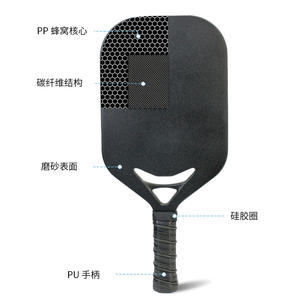 Raquette de pickleball monobloc en fibre de carbone par les fabricants planche en nid d'abeille pressée à chaud pour les sports de plein air vente en gros - Product Image 2