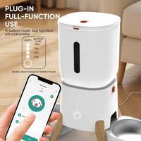 Distributeur automatique de nourriture pour animaux de compagnie intelligent 5L avec commande à distance par application WiFi, double bol, pour chats et chiens, machine de distribution de nourriture par portions temporisées