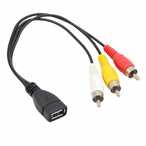 Câble AV USB femelle vers 3 RCA mâle, adaptateur audio-vidéo en cuivre pour connecteur d'interface de décodeur TV - Product Image 1