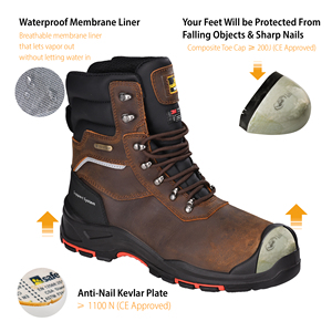 Safetoe Waterproof <strong>Winter</strong> <strong>Work</strong> <strong>Boots</strong> | 3M 200g Thinsulate Insulated | Composite Toe &amp; Midsole | Slip Resistant Outsole - Product Image 6