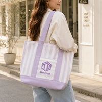 Sac de courses réutilisable en toile 2026 avec logo personnalisé, cabas en coton avec poches pour l'épicerie, le commerce de détail et les cadeaux d'entreprise