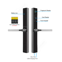 Serrure coulissante numérique WiFi Tuya TTLock en aluminium étanche SUS304 ultra-mince, entrée intelligente sans clé par empreinte digitale pour porte étroite